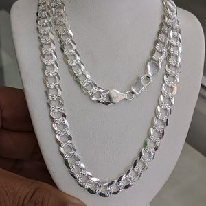 925 Sterling Silver Cuban Curb Diamond cut Style chain